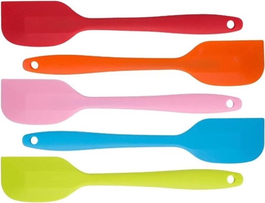 5-delige deegschraperset met antislip siliconen spatula's hittebestendig tot 230°C ideaal voor bakken en koken (20 3 x 3 8 cm kleuren)