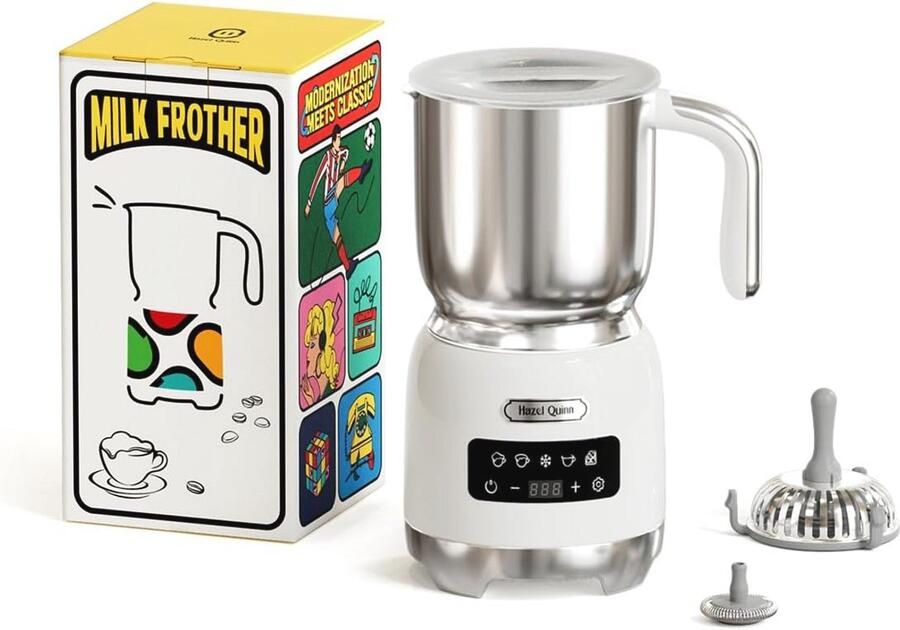 5-in-1 Elektrische Melkopschuimer en Melkverwarmer Multifunctioneel Keukenapparaat met LED Touchbediening 400 ML