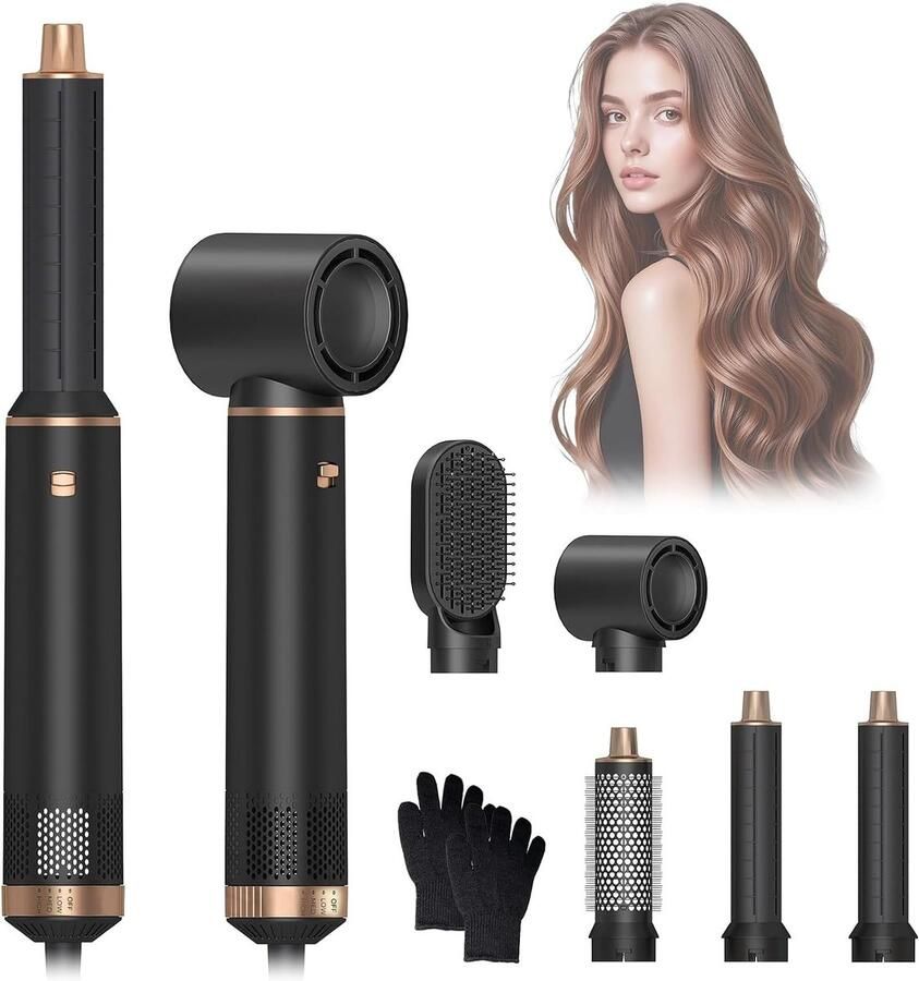5-in-1 haarstyler airstyler haarstyling-apparaten met warmluchtborstel föhnborstel ronde borstelföhn haardroger auto hair curler haarstyler voor styling volume krullen en