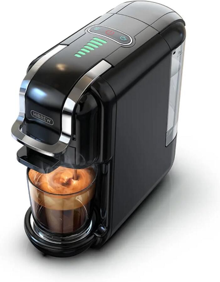 5-in-1 Multifunctionele koffiezetapparaat warm koud cappuccino en Nespresso-compatibel compact geschikt voor ESE-pads en gemalen koffie voor cafetaria s 20 bar zwart H2B
