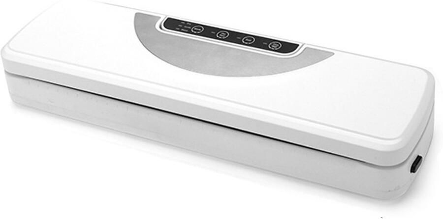5-in-1 Vacuüm sealer machine met snijder en wasbare bak sous vide folielasapparaat incl. 10 zakken en slang Wit