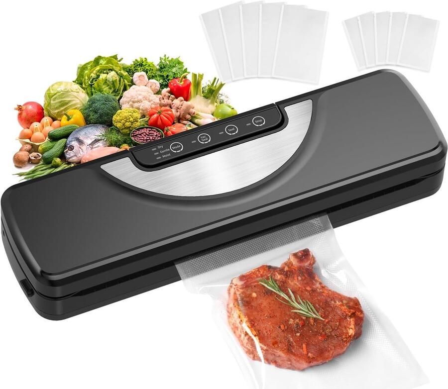 5-in-1 Vacuümmachine voor Sous Vide Met Ingebouwde Snijder en 10 Vacuümzakken