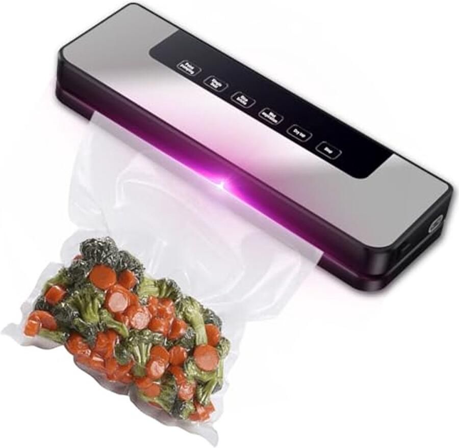 5-in-1 Vacuümmachine voor Voedselverpakking met 10 Vacuümzakken – Automatische Voedselverzegelaar voor Droge en Vochtige Levensmiddelen
