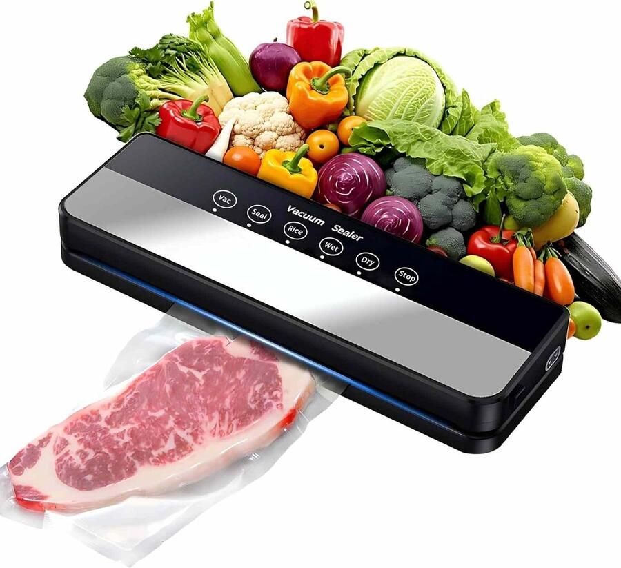 5 in 1 Voedsel Vacuüm Afdichting Machine 32cm Afdichting Met Droog Nat Modus Huishoudelijke Keuken Voedsel Opslag Vacuüm Verpakking Machine Zwart