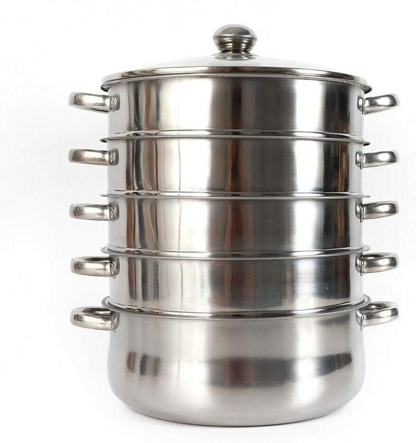 5-laags stoominzet voor kookpan 26 28 30 cm roestvrij staal