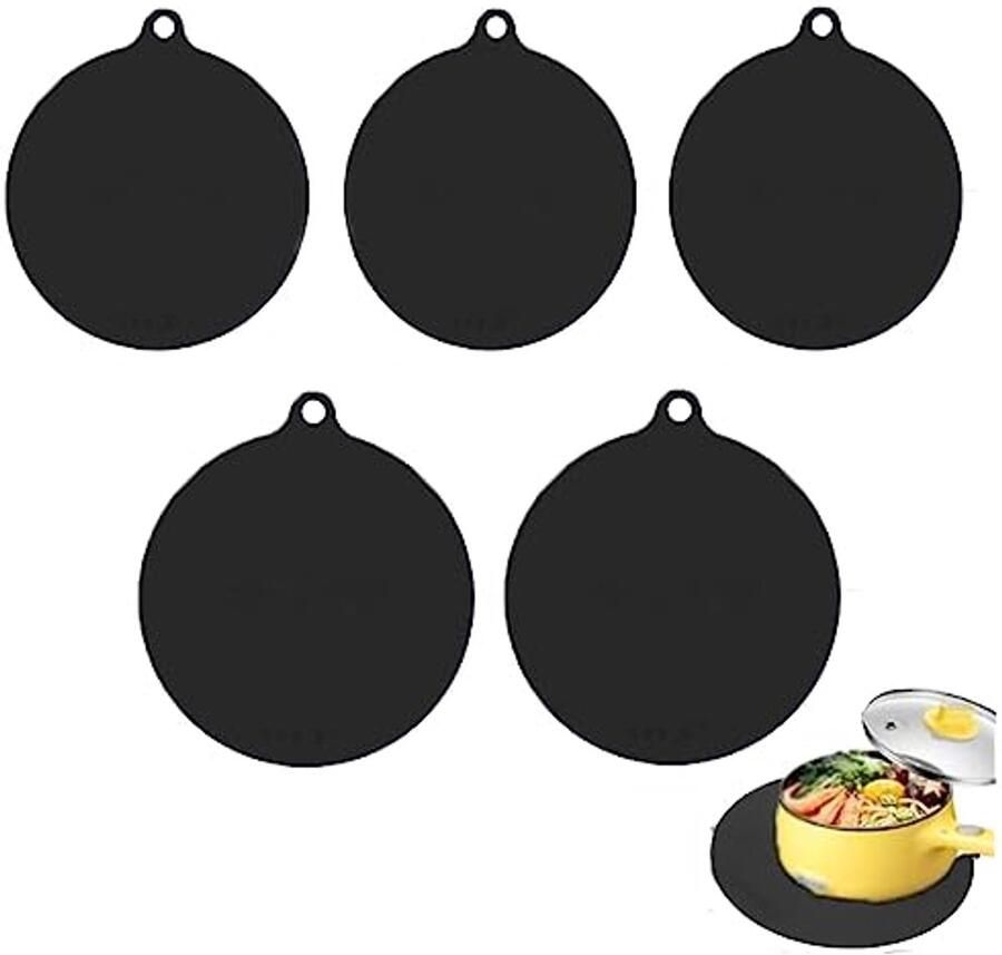 5-Pack Inductie Kookplaat Beschermers Siliconen Mat Anti-Slip en Hittebestendig