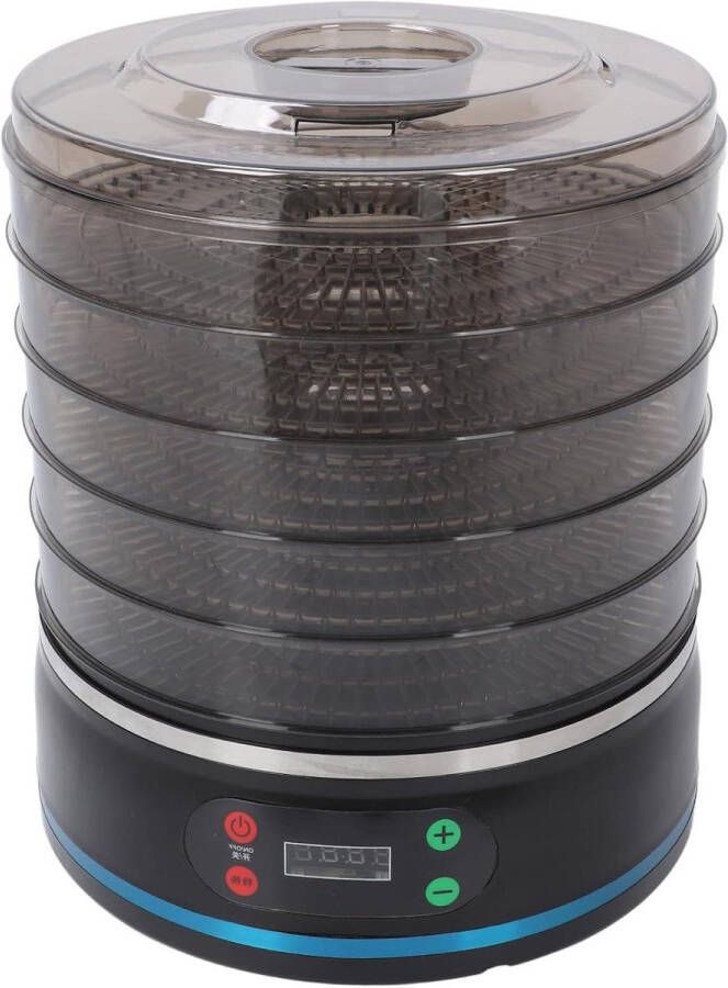 5 Stapelbare Roestvrijstalen Bakken Voedseldroger met Digitaal Instelbare Timer en Temperatuurregeling Perfect voor het Bereiden van Fruit Jerky Groenten Vlees en Kruiden