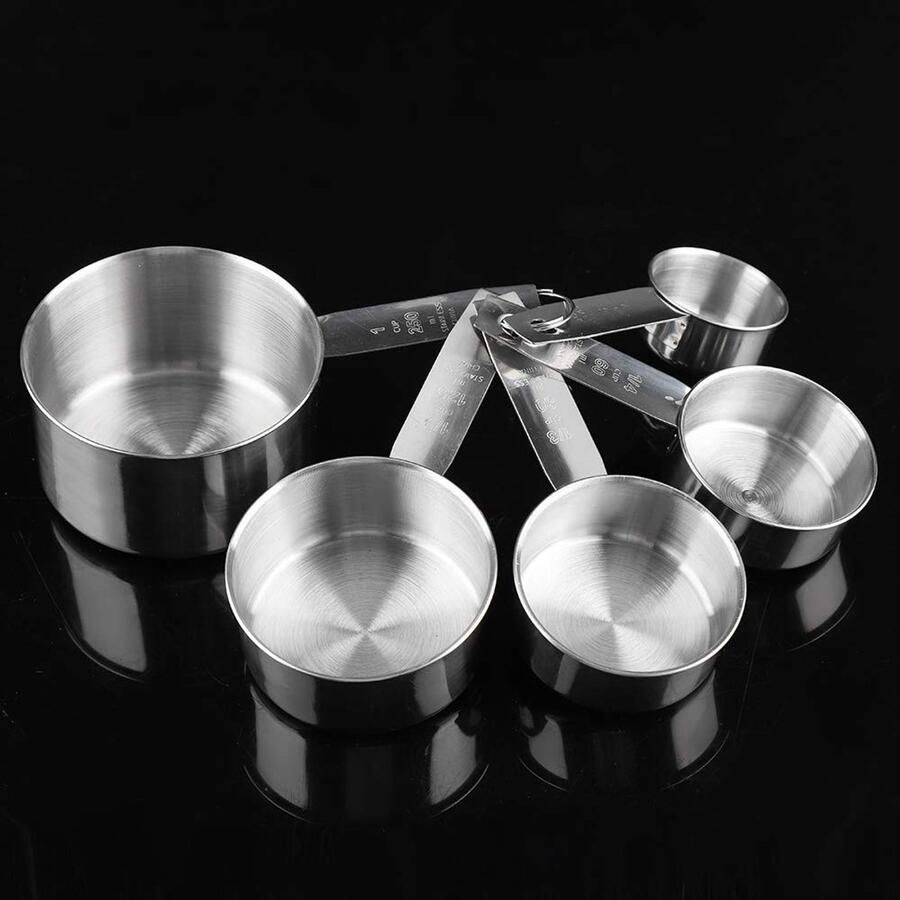 5 STUKS Maatbekers Set Roestvrijstalen Cake Rijst Bakken Meetbekers Accessoires Voor Volwassenen Koken Keuken Homeware Restaurant