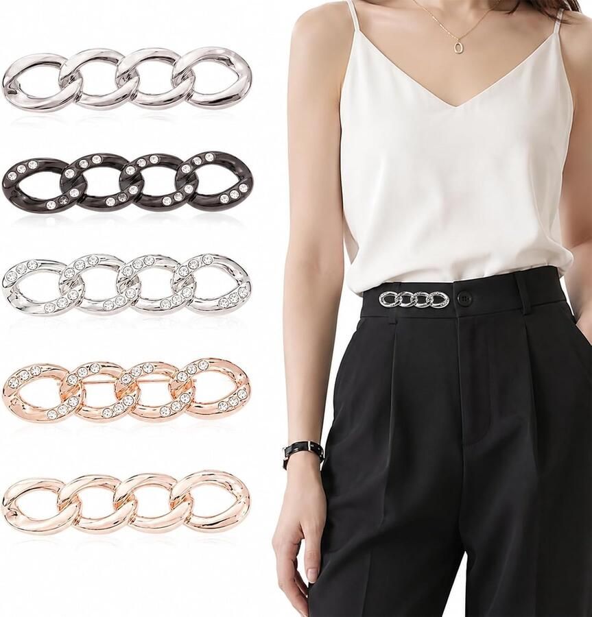 5 Stuks Pullover Clips Elastische Kleding Clips om Halsuitsnijdingen te Verkleinen en Taille aan te Passen Verstelbare Cinch Clips voor Pullover Cardigan Jurken