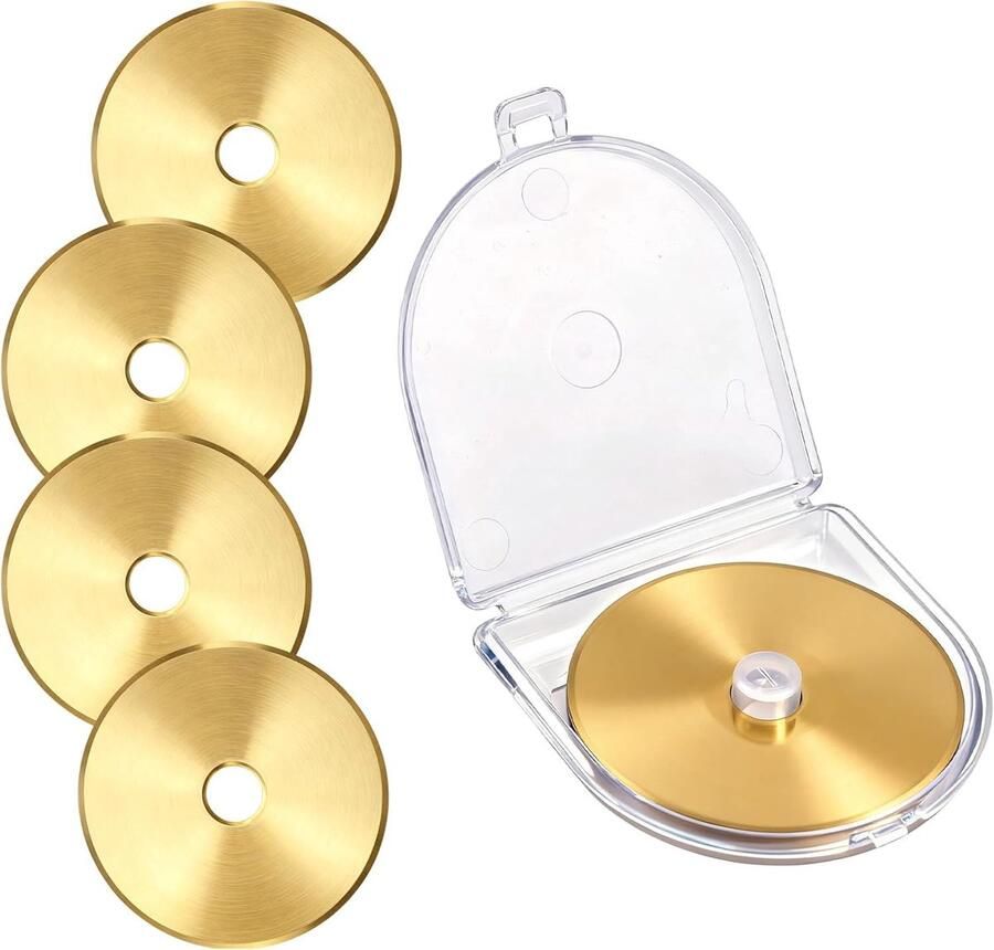 5 Stuks Titanium Gecoate Rotariesnijbladen Universele Reserve Ronde Stofsnijbladen Navulling voor Fiskars OLFA Martelli Dremel Truecut DAFA voor Quilten Naaien Scrapbooking (45mm)