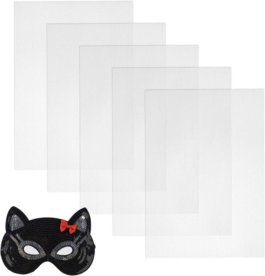 5 vellen Fursuit Oog Mesh 30x20cm witte Buckram Mesh Fursuit Ogen Doorzichtige Mesh voor Cosplay Masker Rekwisieten Fursuits Handicrafts Maken DIY