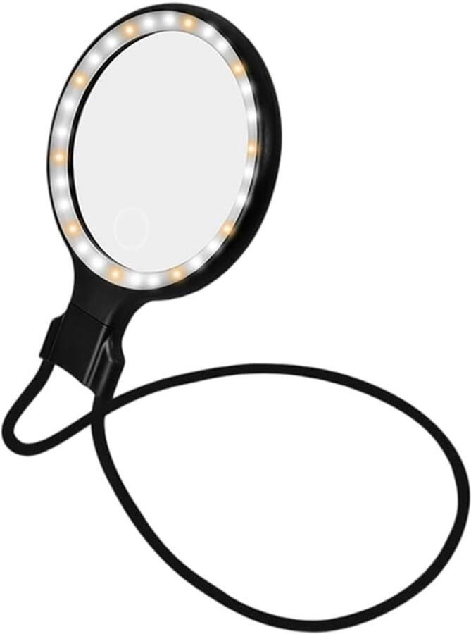 5 x handsfree loep met licht vergrootglas om te hangen 30 leds handvergrootglas halsband-handvergrootglas leesloepbril met licht 3 lichtkleuren vergrootglas voor senioren leeshulp voor