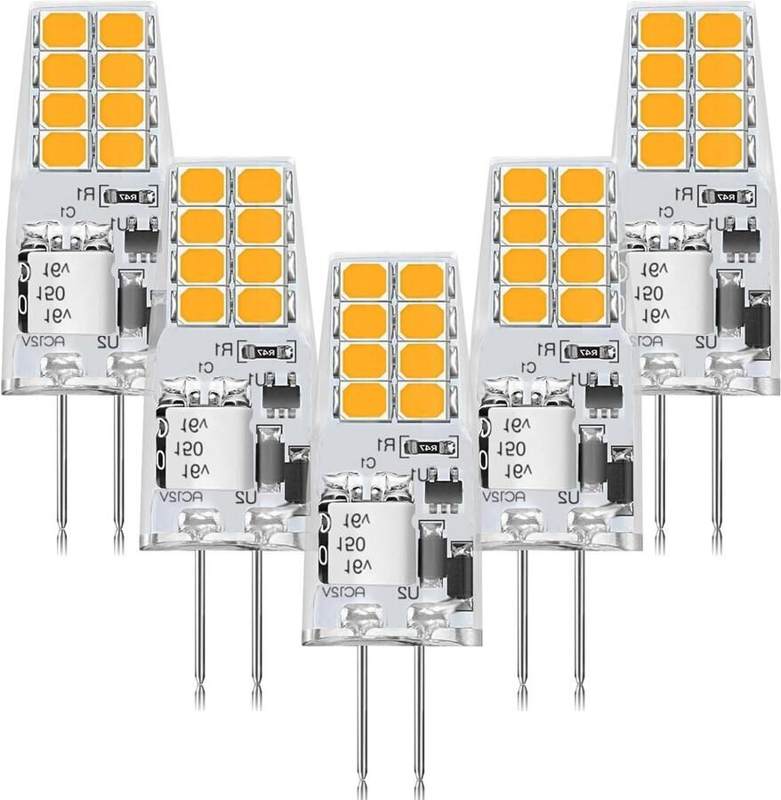 5 x LED G4 Warm Wit 3000K 3W Vervanging voor 30W Halogeen 210 Lumen 360 Graden Flickervrij Niet Dimbaar 12V AC DC Onderbouwverlichting Afzuigkap Verlichting Verpakkingen van 5