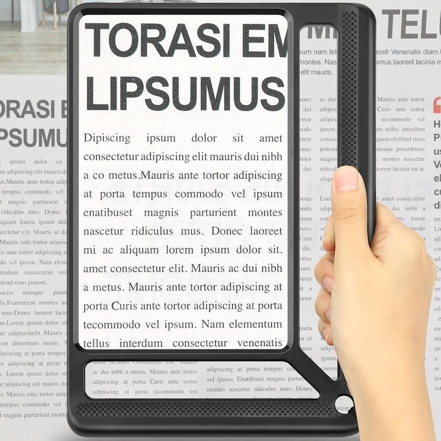 5 x leesloep licht vergrootglas van boeken rechthoekig vergrootglas om te lezen voor senioren groot kranten verbeterde handloep volledige pagina-loep om te lezen senioren leeshulp