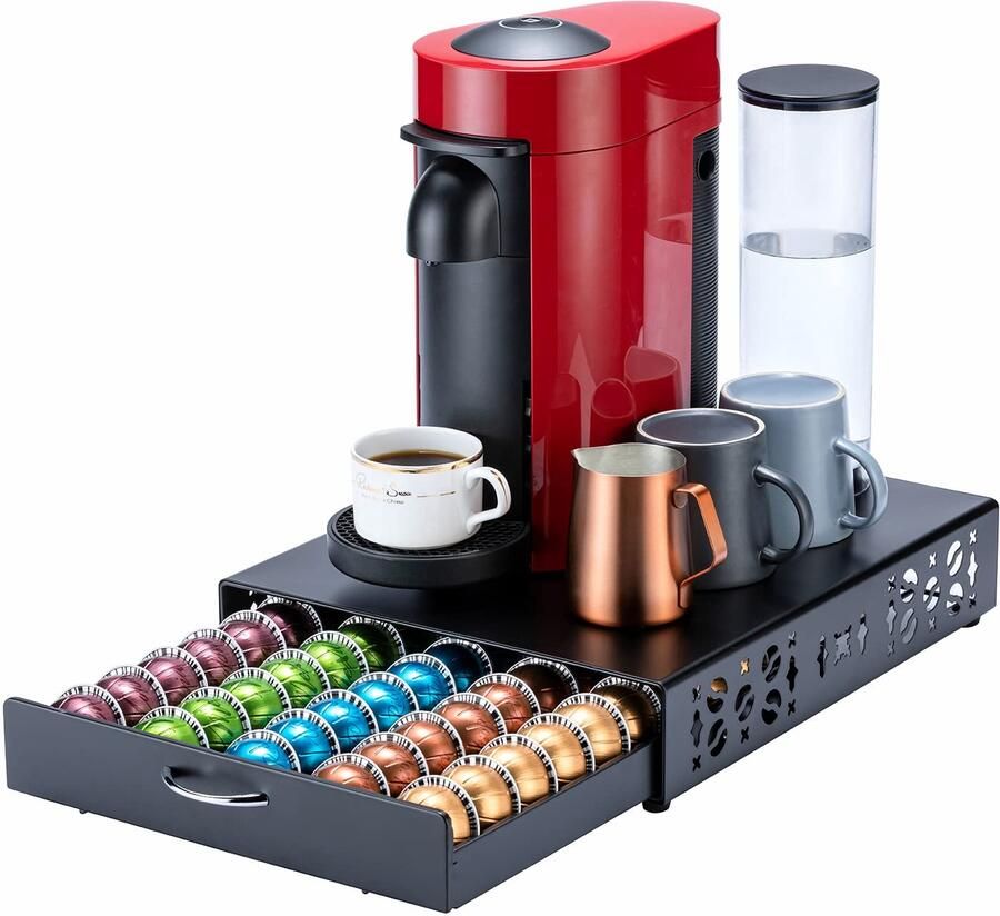 50 Capsule Organizer Zwart Metalen Koffiezetapparaat Stand
