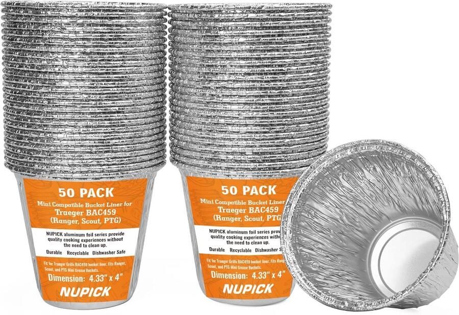 50 Pack Mini Vet Emmer Liner voor Grill Compatibel met Traeger Ranger Scout PTG