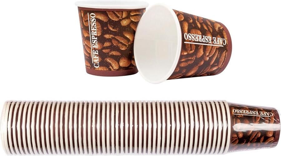 50 Papieren Espresso Bekers To Go Premium Kwaliteit Karton met PE-Coating