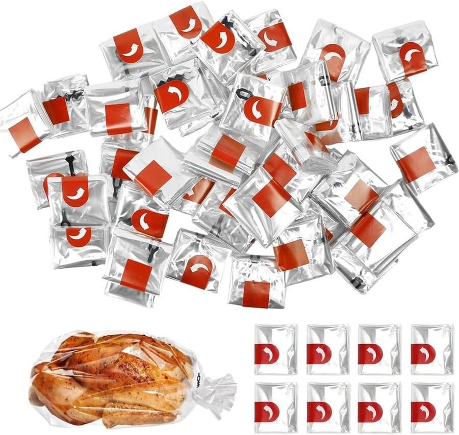 50 stuks Braadzak Ovenzak voor Oven Kookzak Hittebestendig tot 220°C Multifunctioneel PET Braadzak voor Kip Vlees Groente Transparante Ovenzakken voor Oven Magnetron 25x38cm