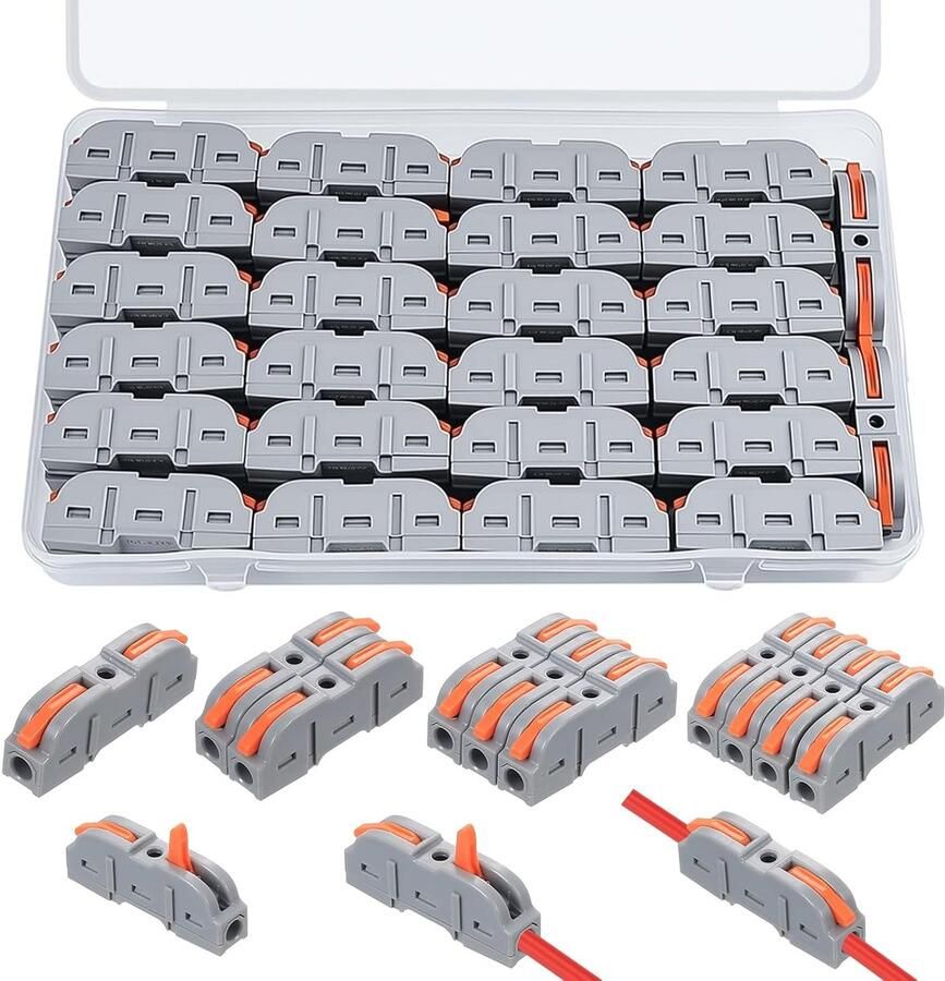 50 stuks kabelverbinders verbindingsklemmen steekklemmen doorgangsverbinders stroomklemmen kabelklemmen elektrische snelaansluitklemmen SPL-1M aansluitblokken SPL-2M 3M 4M 5M