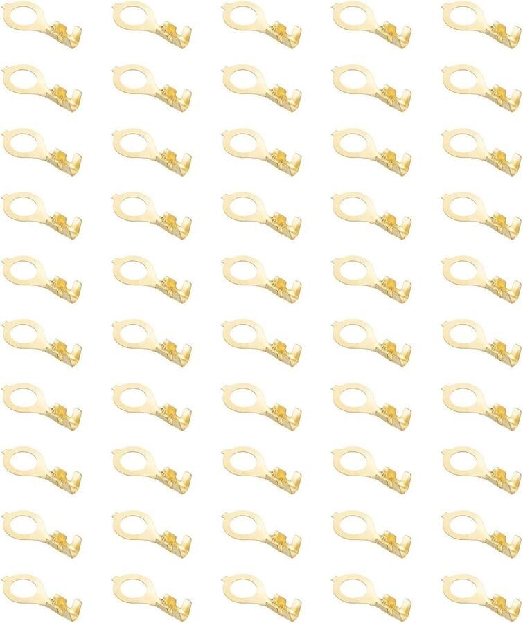 50 stuks ringklemmen van koper M5 verbindingskabel ringklemmen met open vat van koper niet geïsoleerd set voor aarding van de verlichting