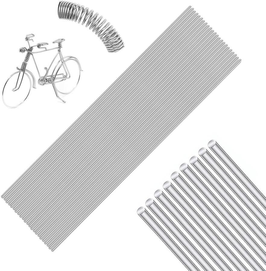 50 stuks roestvrij staaldraad 1 6 mm x 400 mm draad voor knutselen metalen stang veerdraad volledig harde draad hoge elasticiteit voor doe-het-zelf handwerk modelauto
