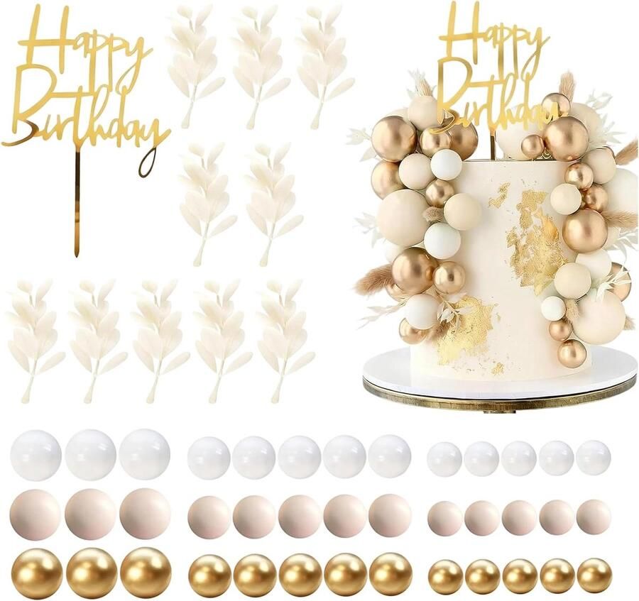 50 stuks taartdecoratie verjaardag taarttopper verjaardag voor verjaardagen Boheemse feesten taartdecoratie keukendecoratie