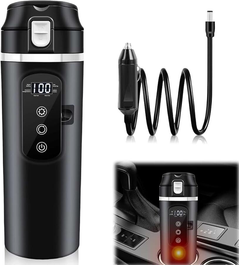 500 ml 12 V 24 V waterkoker met lcd-display 45-100 W draagbare verwarming reiswaterkoker met temperatuurinstelling snelkookfles