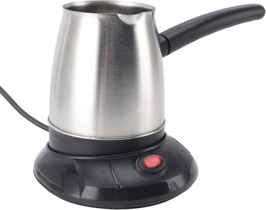 500 Ml Elektrische Turkse Koffiepot Koffiezetapparaat met Antislipbasis Roestvrijstalen Koffieketel met Afneembaar Handvat voor Thuiskeuken Theemelk EU-stekker