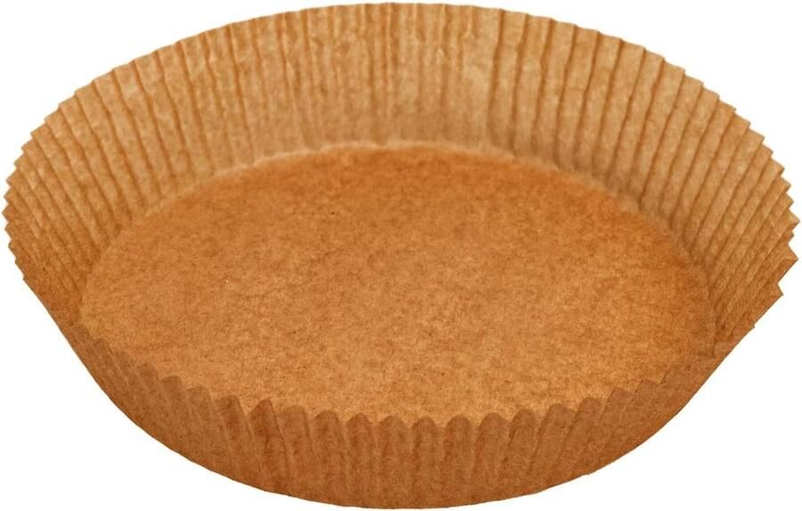 50x Ronde Airfryer Vormpjes van Siliconenpapier Anti-Aanbak Luchtfriteuse Papieren Ovenbekers Ø16 cm