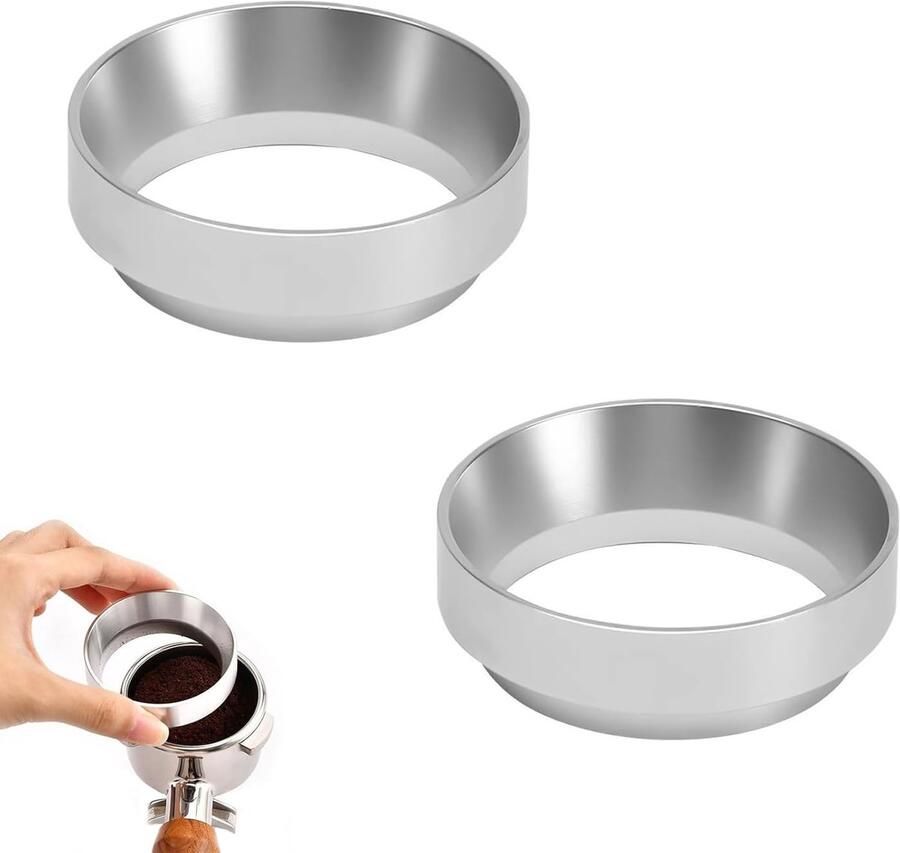 51mm Coffee Dispensing Ring 2 Pcs Universele Dispensing Funnel Aluminium Magnetic Dispensing Accessories voor Espresso Machine Precieze Feeding Hopper Dispensing Ring
