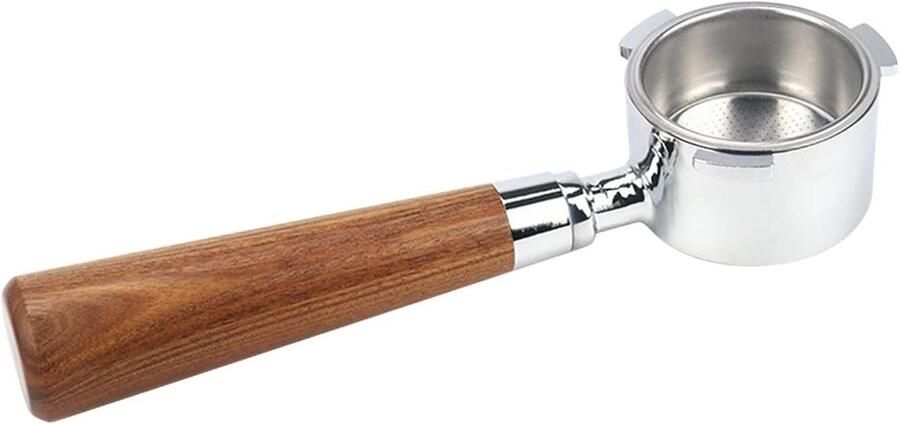 51mm Koffie Bottomless Strainer Carrier met Filtermand en Houten Handvat Vervangbaar voor EC680 EC685 Koffiemachine Herbruikbaar Filter voor Optimale Koffie-extractie en Barista Accessoires
