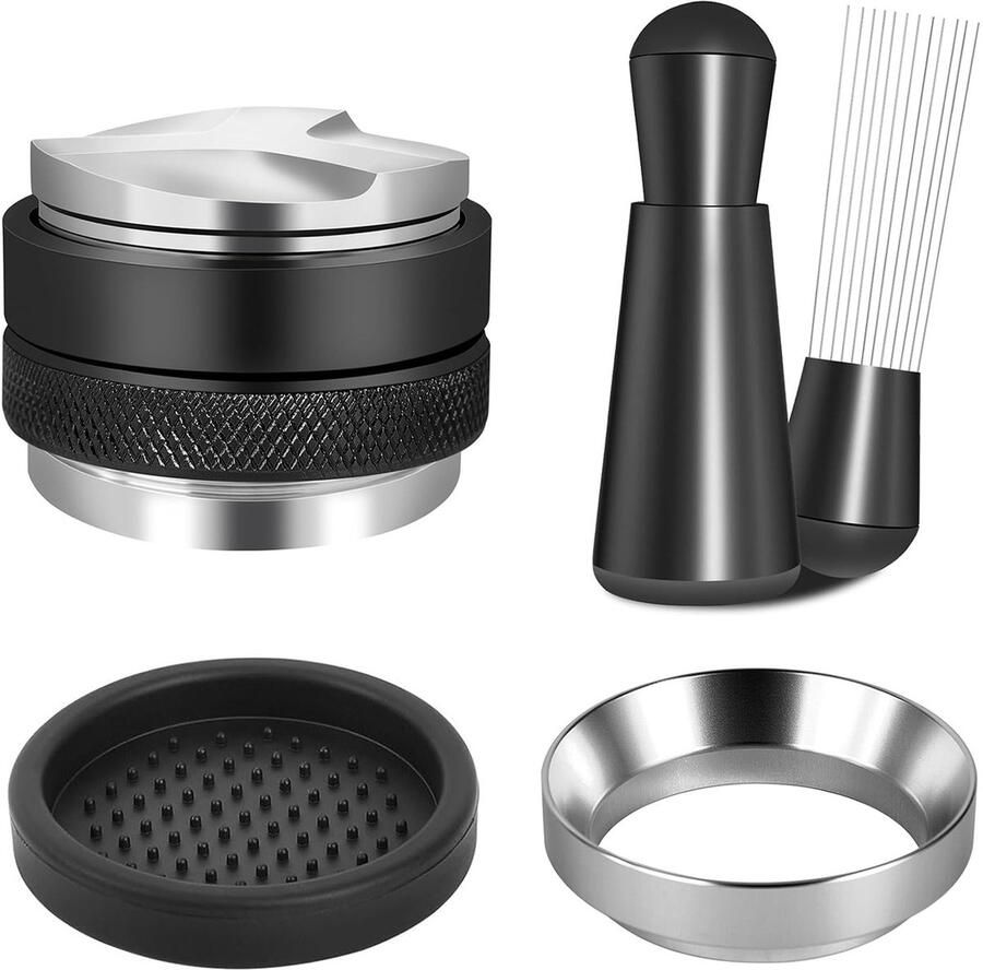 53 mm koffieverdeler en tamper dubbele kophouder nivelleerder draagbare filter verstelbare diepte professionele espresso handtamper set