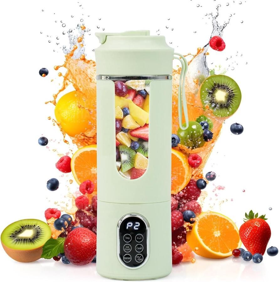 530ML Draagbare Blender Mini Elektrische USB Sapmachine Automatische Reiniging Persoonlijk voor Smoothies en Shakes Groen