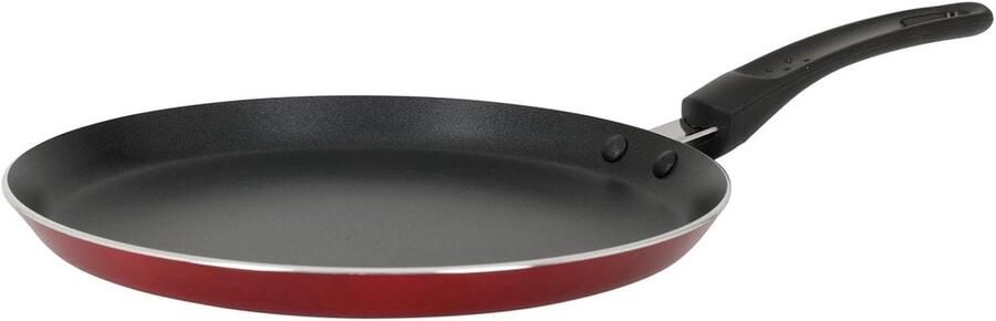 539353 pannenkoekenpan aluminium kersengeperst Ø 24 cm anti-aanbaklaag metallic rood pannenkoekenpan voor alle warmtebronnen inclusief inductie