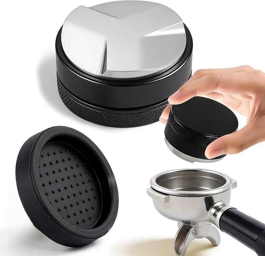 53mm Koffiedistributeur met Siliconen Mat voor 54mm Koffiefilterhouder Verstelbare Diepte en Antislip Accessoires voor Perfecte Espresso Bereiding - Foto 1