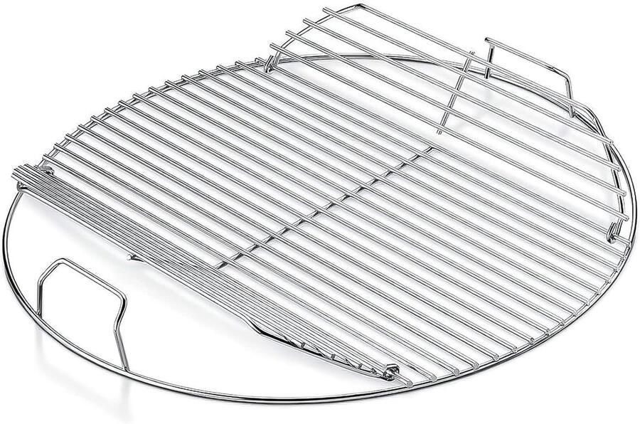 54.6CM 7436 Rond Inklapbaar Kookrooster voor Weber 57CM Houtskoolgrills One-Touch Waterkoker PCH835 Performer Bar-B-Kettle en Master-Touch Verchroomd Roestvrijstalen Kookrooster