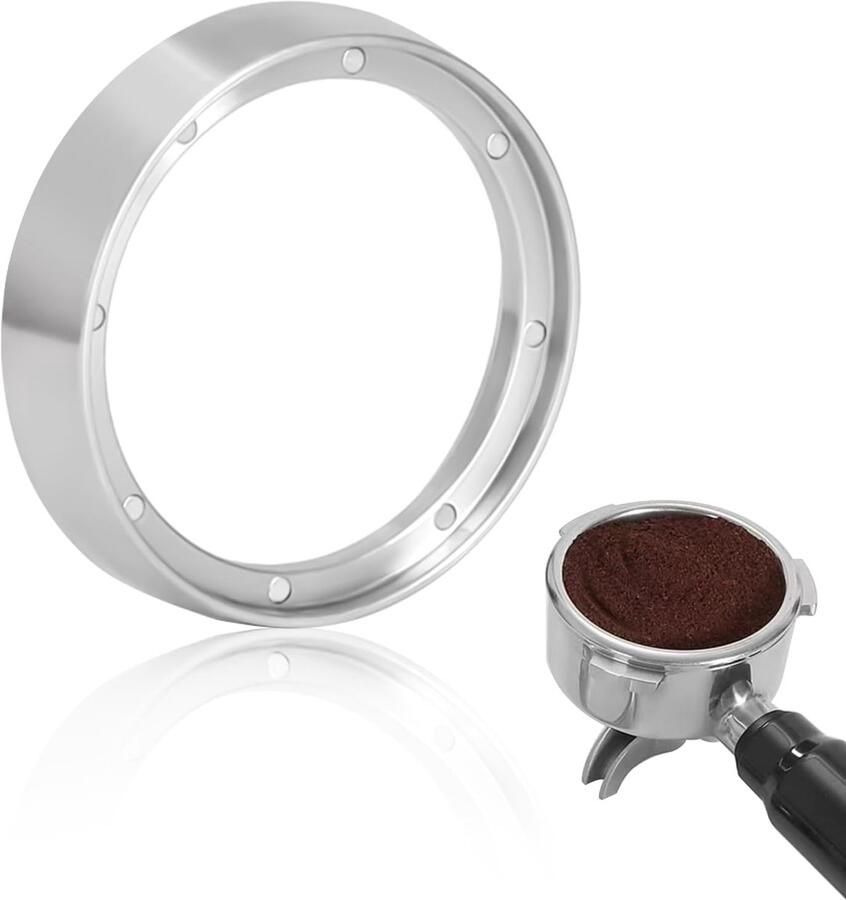 54mm Espresso Dosing Funnel Portafilter Funnel Barista Accessoires Aluminium Koffie Dispensing Ring met 8 Krachtige Magneten Compatibel met 54mm Portafilters voor Espresso Machines