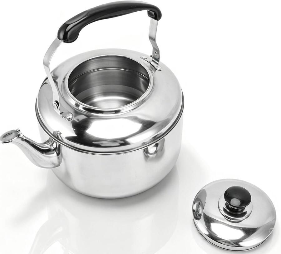 5.5L Theeketel Roestvrij Staal Fluitende Waterkoker met Comfortabele Handvat Grote Capaciteit Draagbare Warm Water ShopVlot