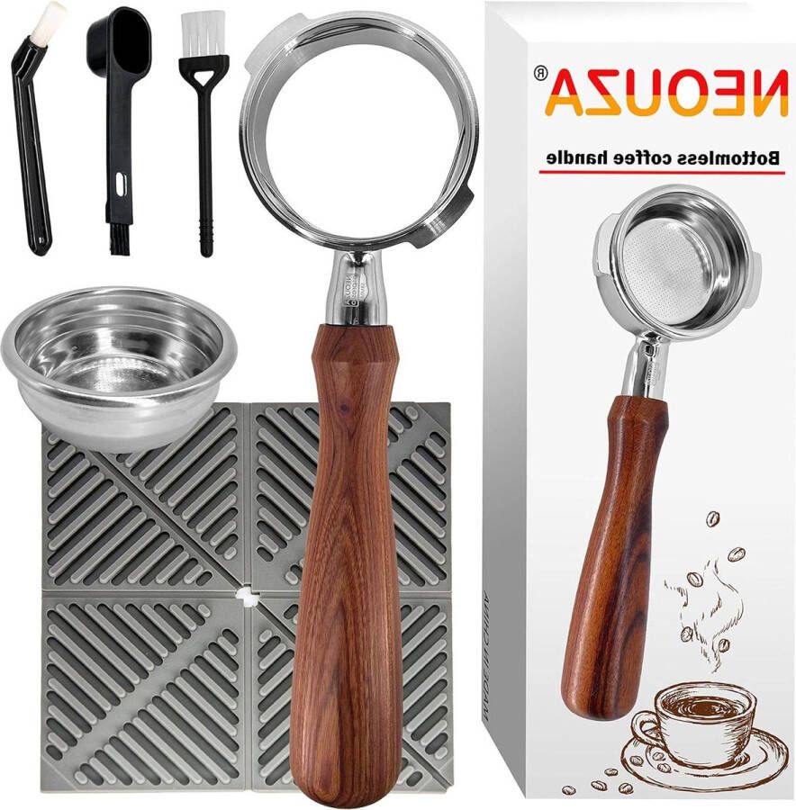 58 mm bodemloze portafilterset voor espressomachine GAGGIA Classic Pro 304 roestvrij staal twee oren vulmand lepel sabotagemat borstel Coffee Portafilter