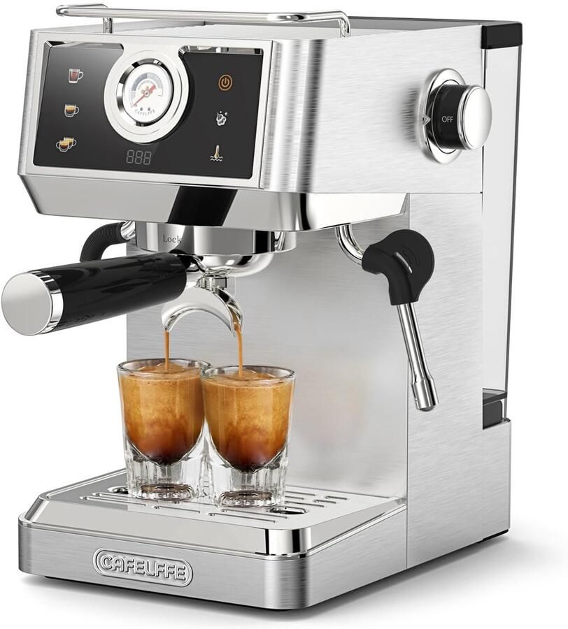 58 mm espressomachine – barista-filtermachine met melkopschuimer temperatuur- en volume-instellingen 20 bar pomp en Cold Brew voor Americano cappuccino en lattes