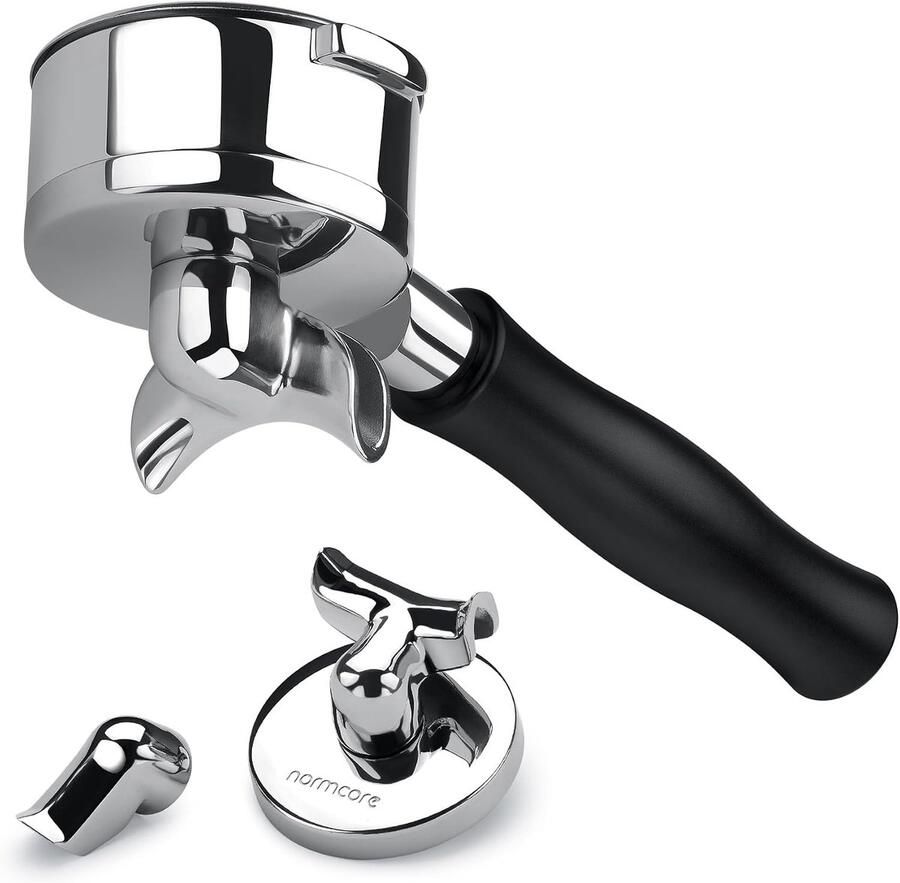 58mm 3-in-1 Bottomless Portafilter met 22g Basket voor E61 Flair 58 en andere koffiemachines Anodized Aluminium Handvat voor Perfecte Espresso