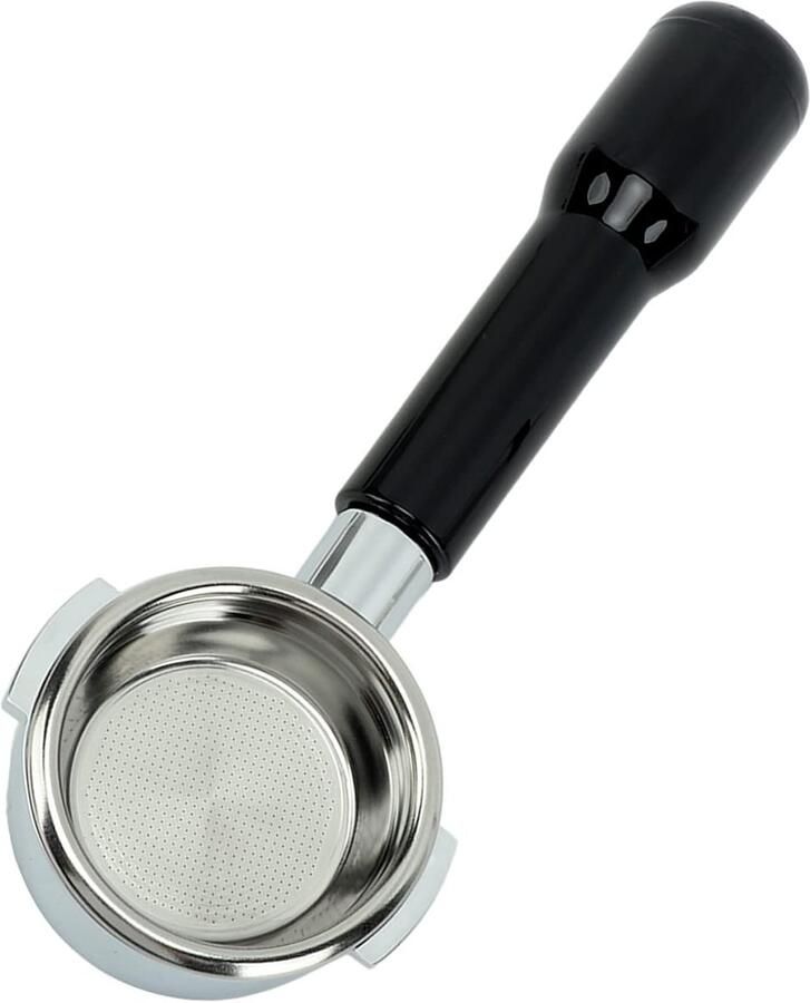 58MM Bodemloze Portafilter met Filtermand voor Espresso Koffie (C2 Kunststof Zwart)