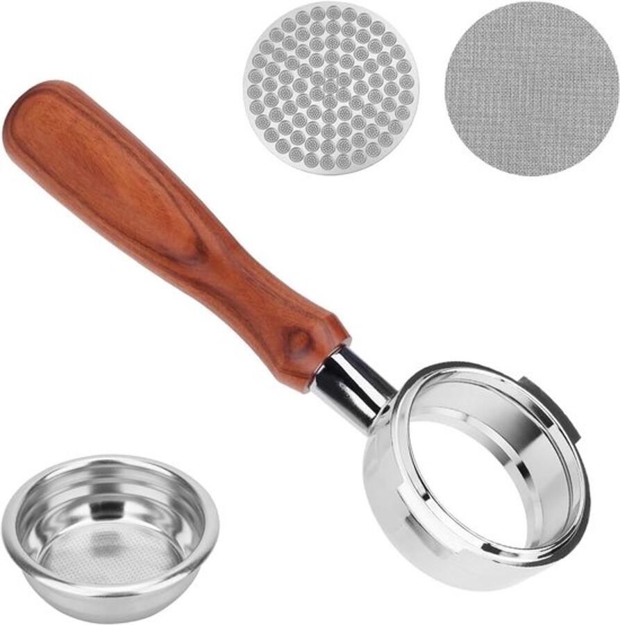 58mm bodemloze portafilter voor E61 en andere espressomachines Perfect voor barista's met 2 puck-schermen en professionele koffiebereiding
