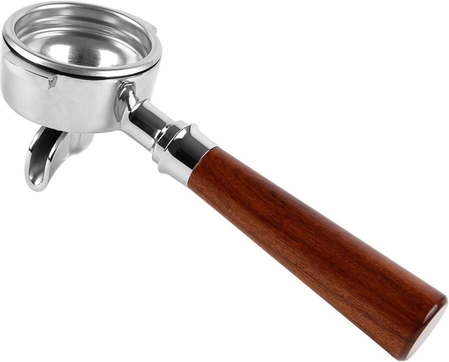 58mm Bottomless Portafilter met Houten Handvat voor E61 Koffiemachines Duurzaam en Professioneel voor Barista's Perfect voor Espresso en Koffie Bereiding