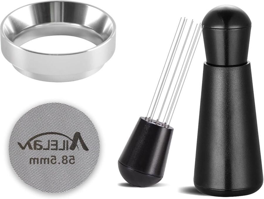 58mm Dispensing Funnel voor Espresso Koffie Distributeur met Magnetische Portafilter Inclusief Puck Screen en Accessoires voor Barista en Thuisgebruik