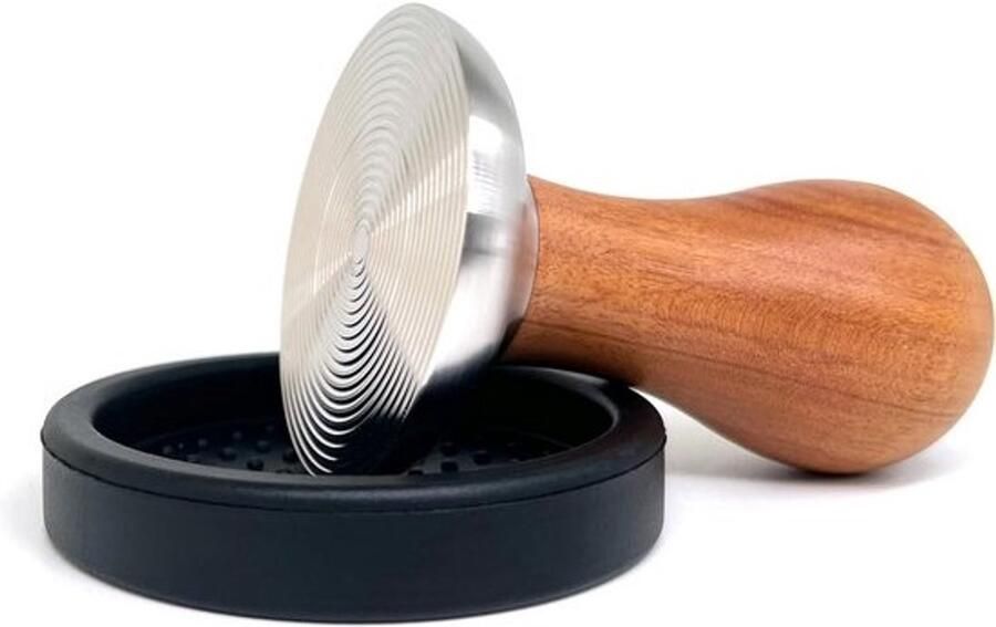 58mm Espresso Stamp met Rimpelbasis en Houten Handvat voor Koffiebarista's