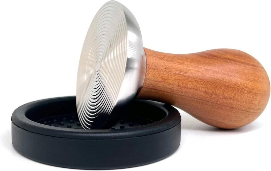 58mm Espresso Stamp met Rimpelbasis en Houten Handvat voor Koffiebarista's