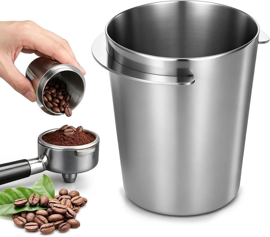 58mm koffiefilterhouder en dispenserring van roestvrij staal voor espresso accessoires en koffiezetapparaten