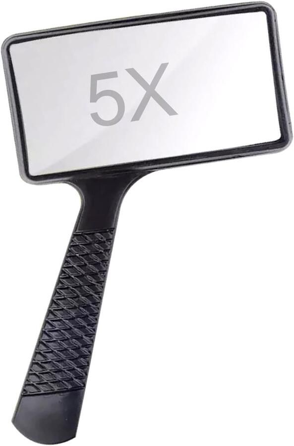 5X Handheld Rechthoek Vergrootglas voor Lezen Krasbestendige Glazen Lens Vergroting Vergrootglas Lens voor Senior Low Vision Boeken Kaart Lezen Hobby's Reparatie Sieraden Observatie