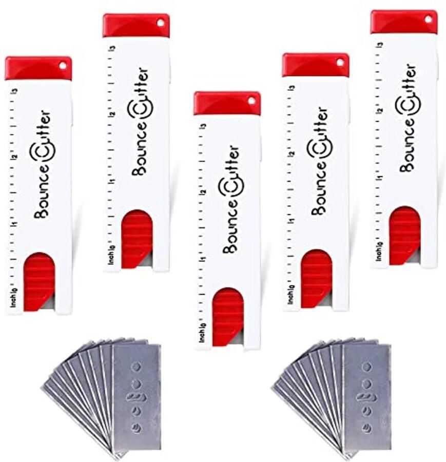 5x Snijmesjes met 20x Reservemessen Mini Veiligheidsmes met Automatische Terugtrekking 18MM Mesjes Professioneel Cuttermes voor Kantoor en Thuis